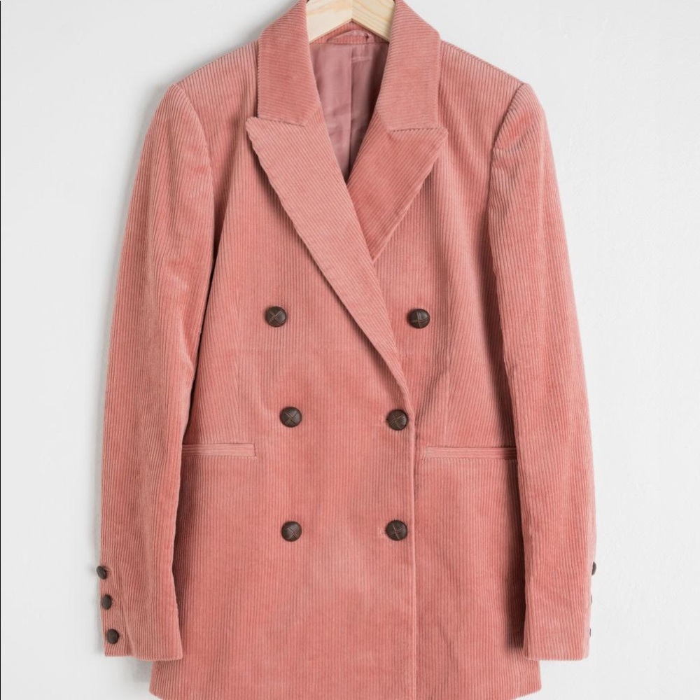 & Other Stories pink corduroy blazer jacket